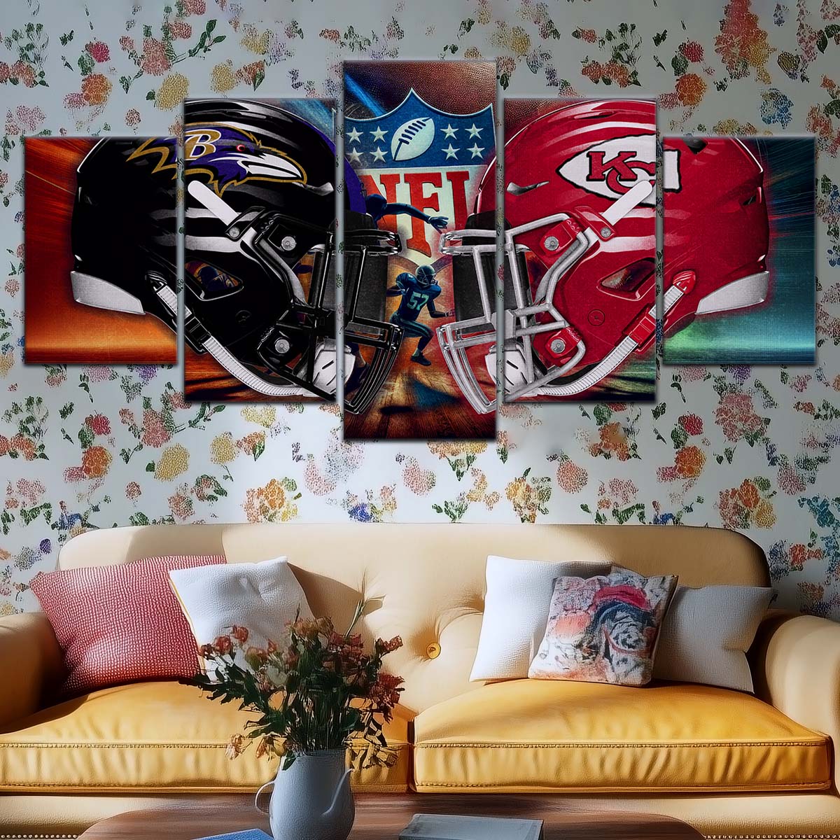 American Football Wall Art - AF5228 - Baltimore Ravens Vs Kansas City Chiefs - NFL Football Team - American Football Poster - American Football Canvas