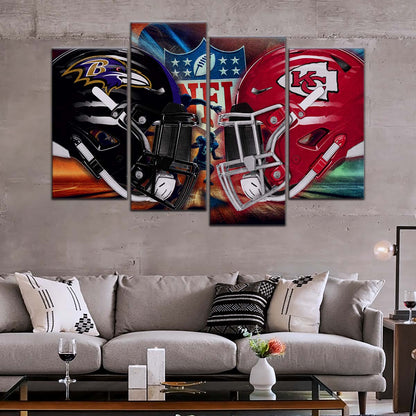 American Football Wall Art - AF5228 - Baltimore Ravens Vs Kansas City Chiefs - NFL Football Team - American Football Poster - American Football Canvas