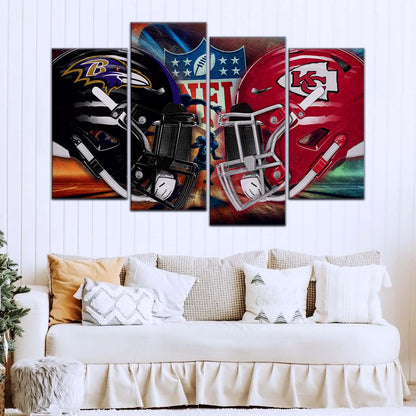 American Football Wall Art - AF5228 - Baltimore Ravens Vs Kansas City Chiefs - NFL Football Team - American Football Poster - American Football Canvas