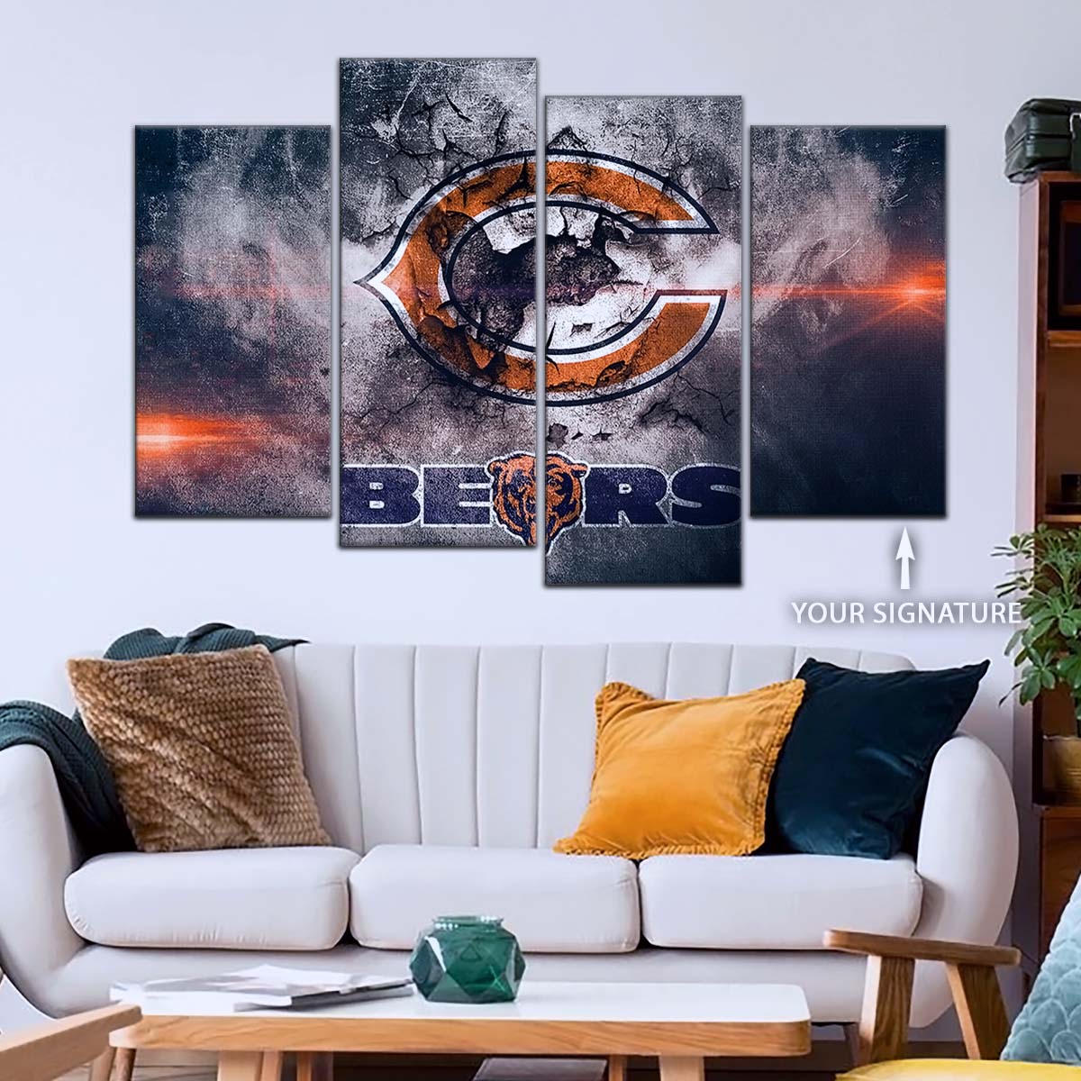 American Football Canvas Wall Art - AF5234 - Chicago Bears - NFL Teams