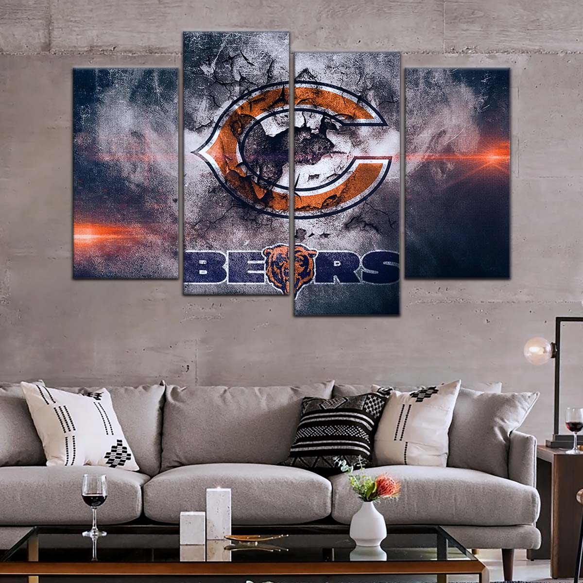 American Football Canvas Wall Art - AF5234 - Chicago Bears - NFL Teams