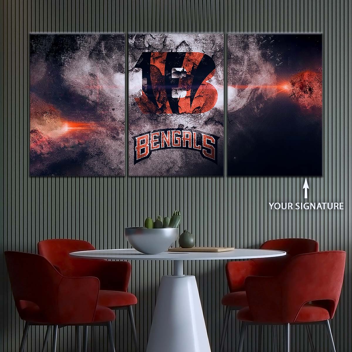American Football Canvas Wall Art - AF5235 - Cincinnati Bengals - NFL Teams