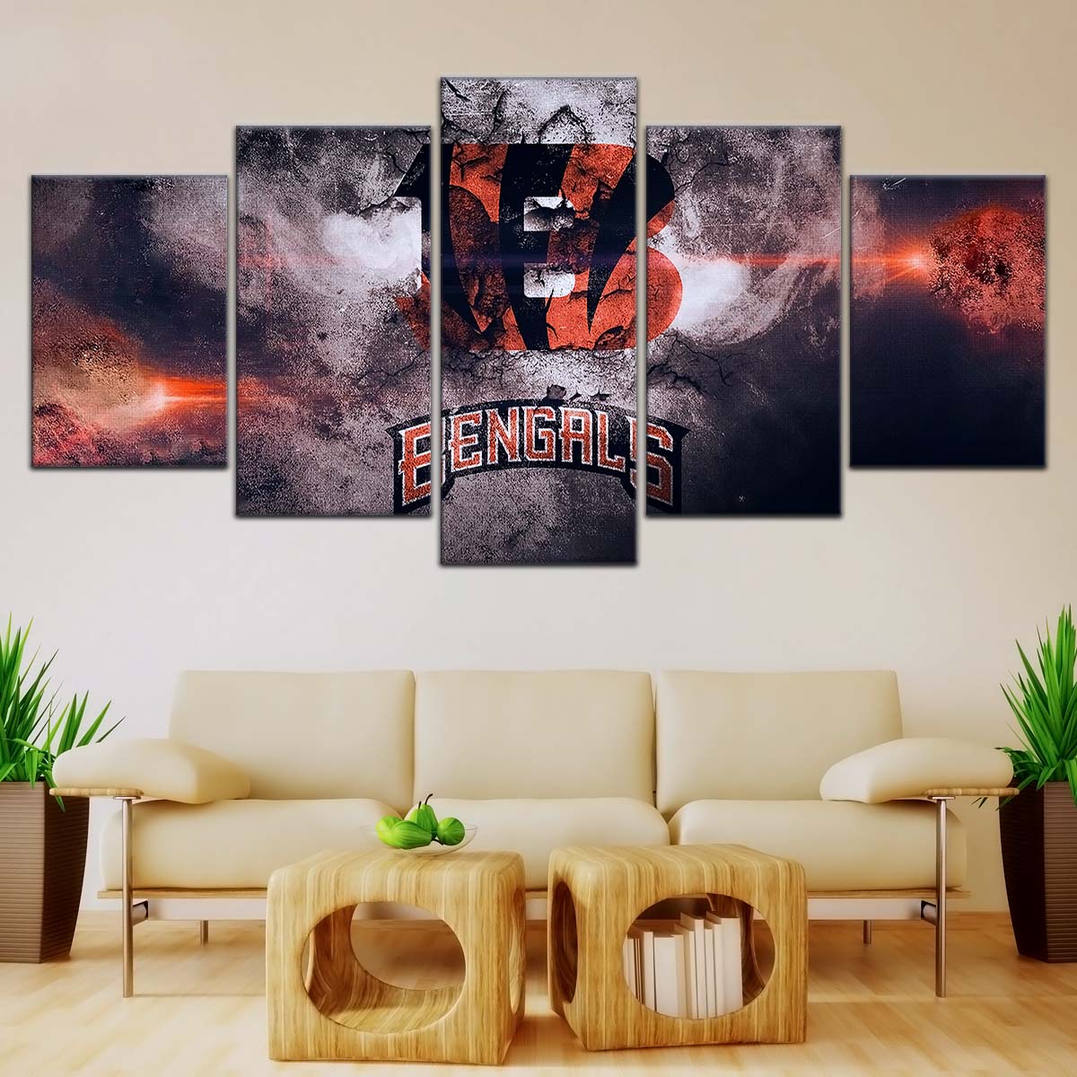 American Football Canvas Wall Art - AF5235 - Cincinnati Bengals - NFL Teams