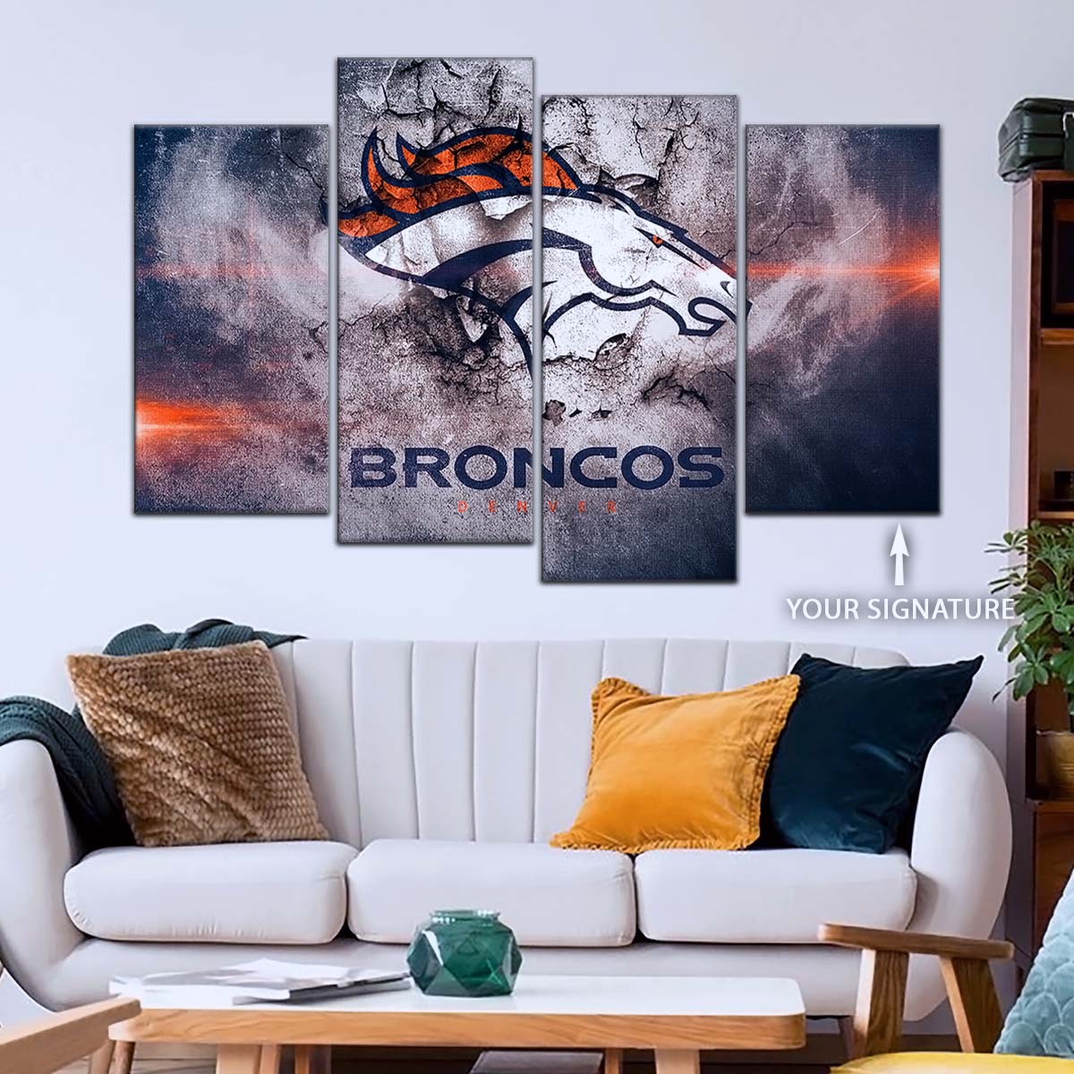 American Football Canvas Wall Art - AF5238 - Denver Broncos - NFL Teams