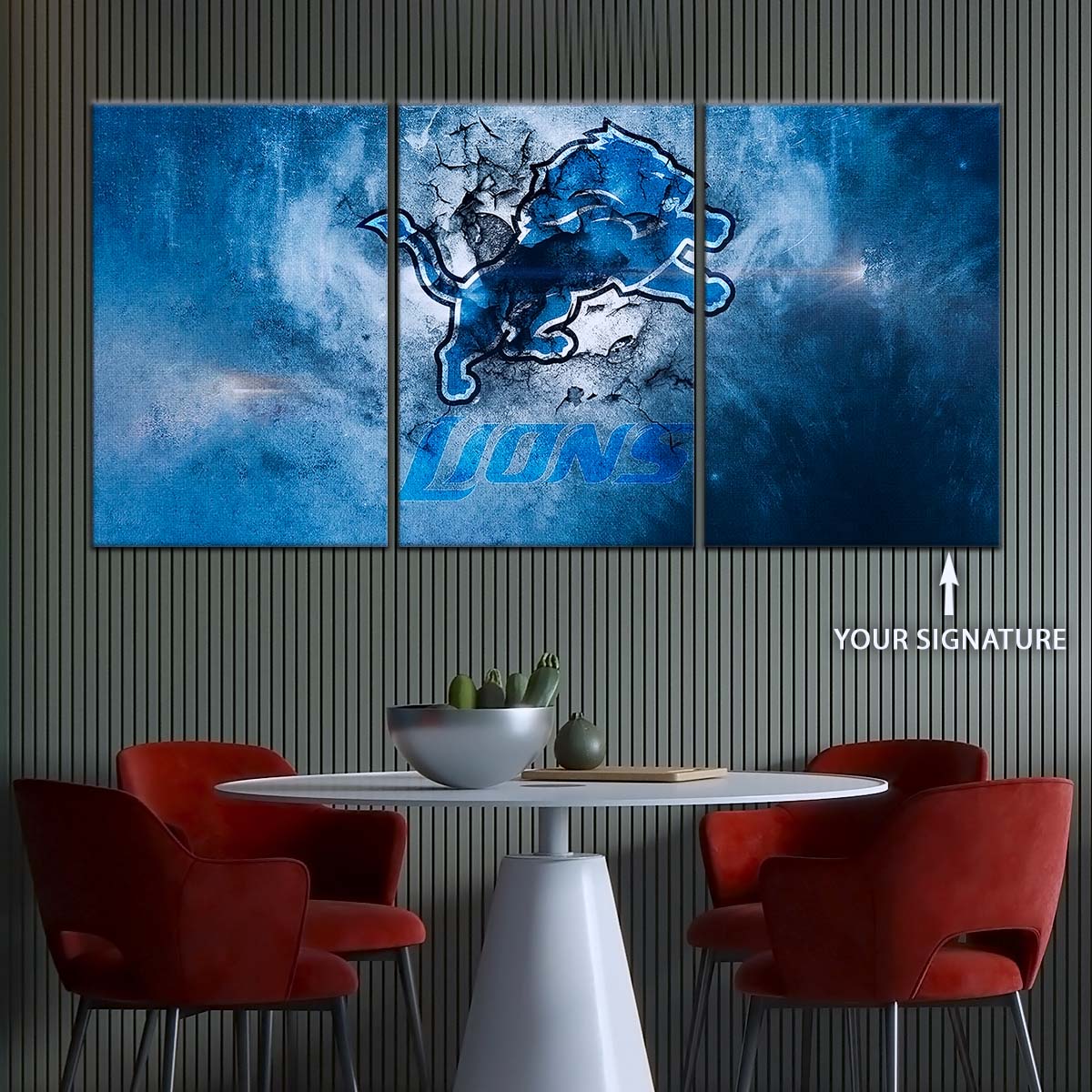 American Football Canvas Wall Art - AF5239 - Detroit Lions - NFL Teams