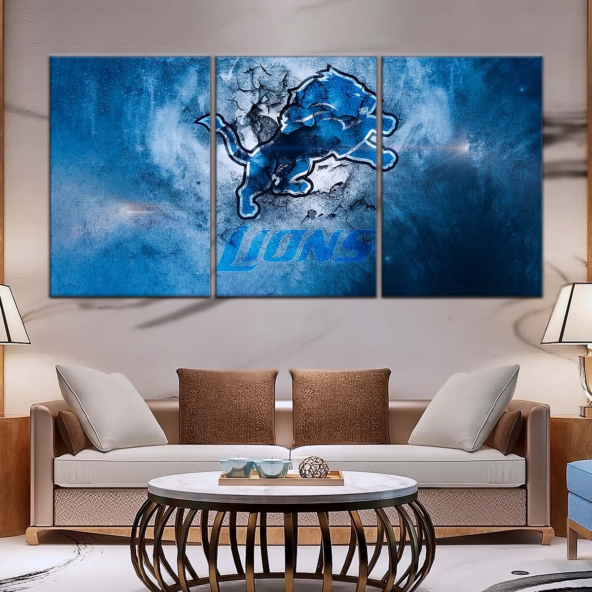 American Football Canvas Wall Art - AF5239 - Detroit Lions - NFL Teams
