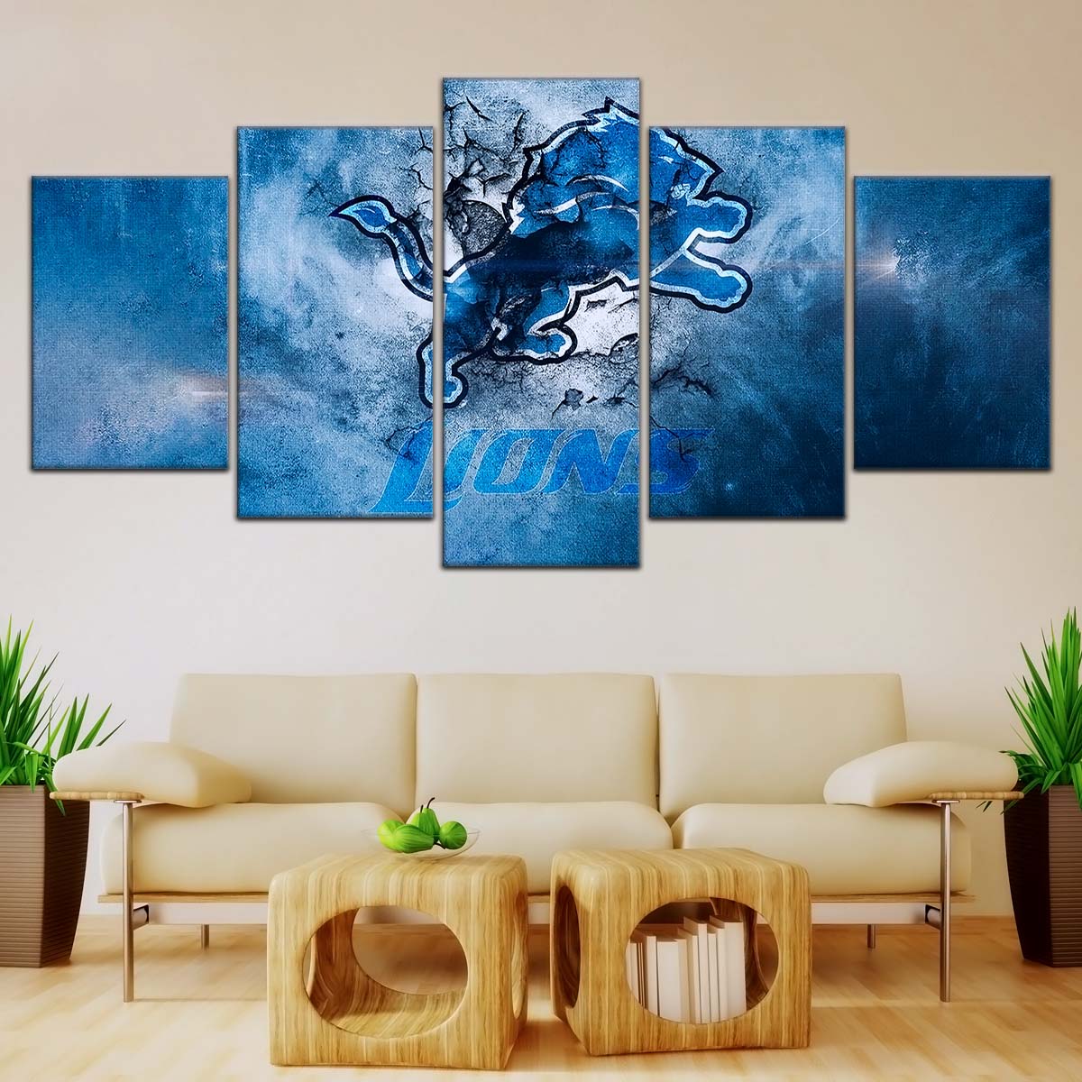 American Football Canvas Wall Art - AF5239 - Detroit Lions - NFL Teams