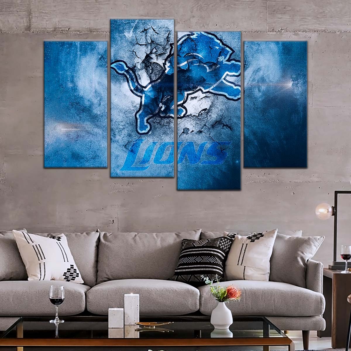 American Football Canvas Wall Art - AF5239 - Detroit Lions - NFL Teams