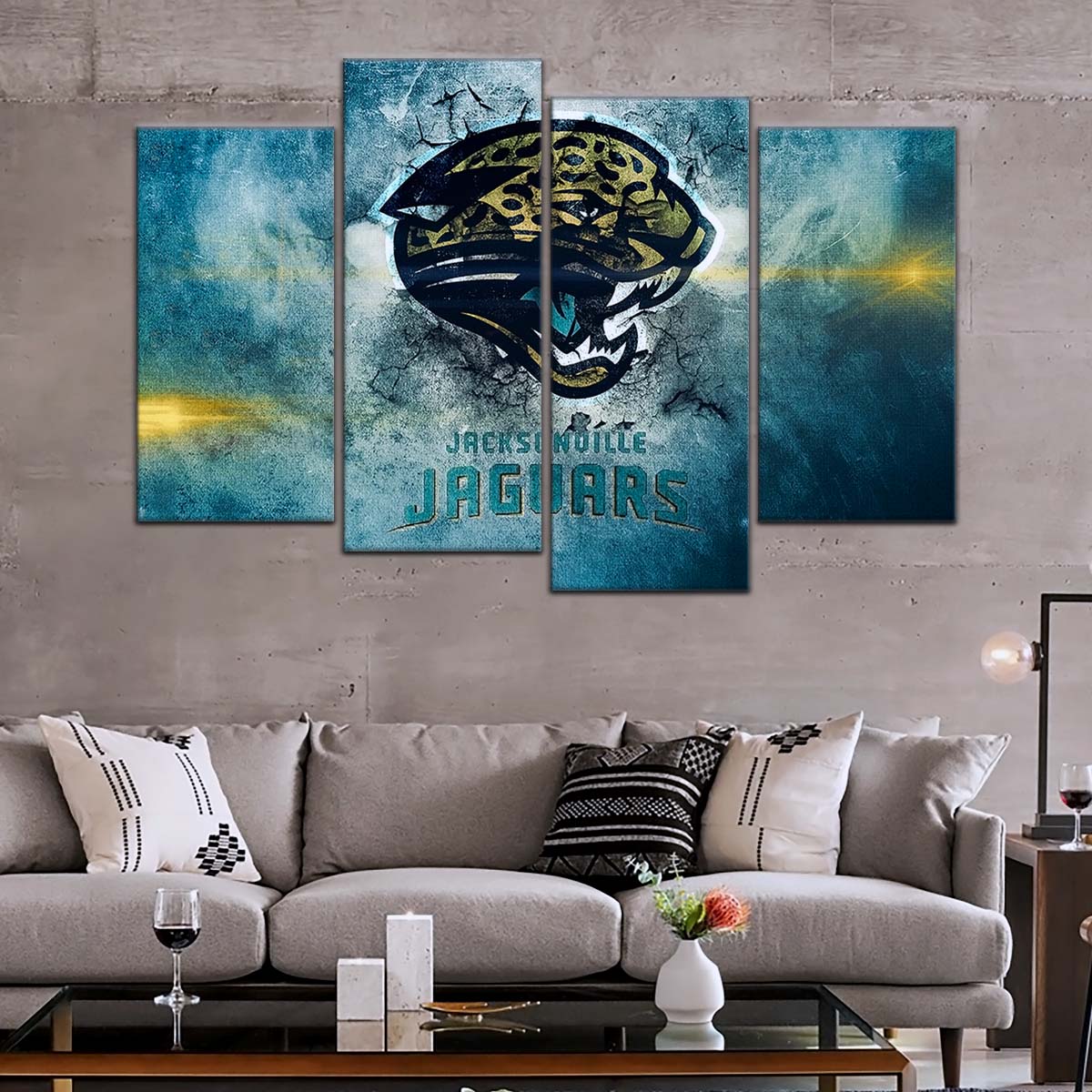 American Football Canvas Wall Art - AF5243 - Jacksonville Jaguars - NFL Teams