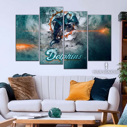 American Football Wall Art - AF5245 - Miami Dolphins - NFL Football Team - American Football Poster - American Football Canvas