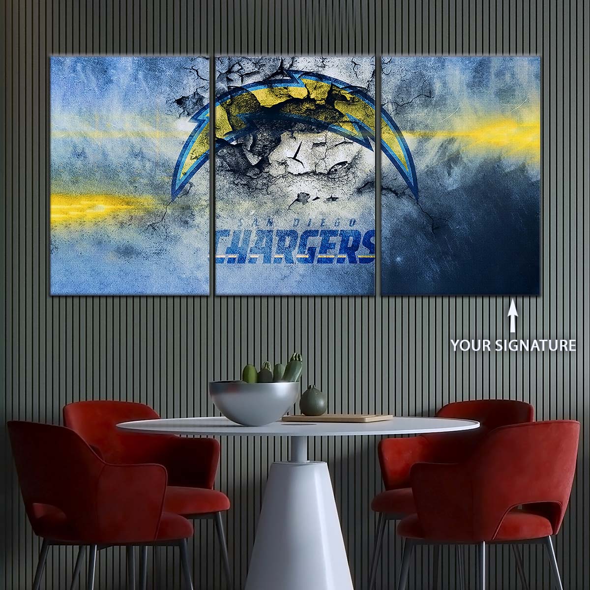 American Football Canvas Wall Art - AF5254 - San Diego Chargers - NFL Teams
