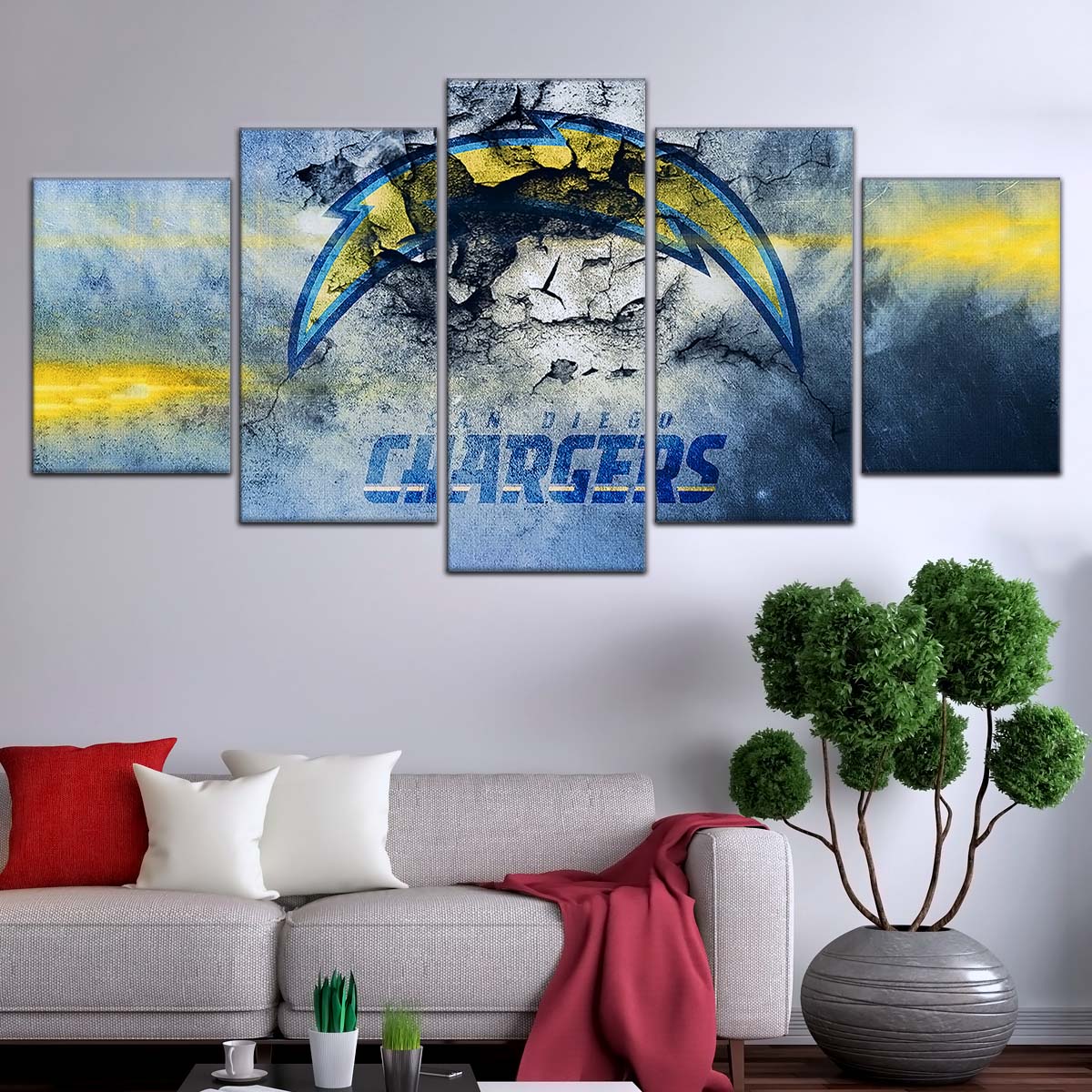 American Football Canvas Wall Art - AF5254 - San Diego Chargers - NFL Teams