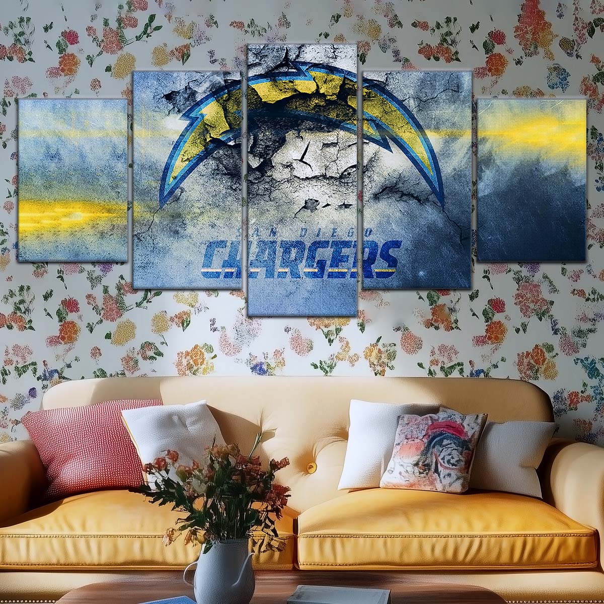 American Football Canvas Wall Art - AF5254 - San Diego Chargers - NFL Teams
