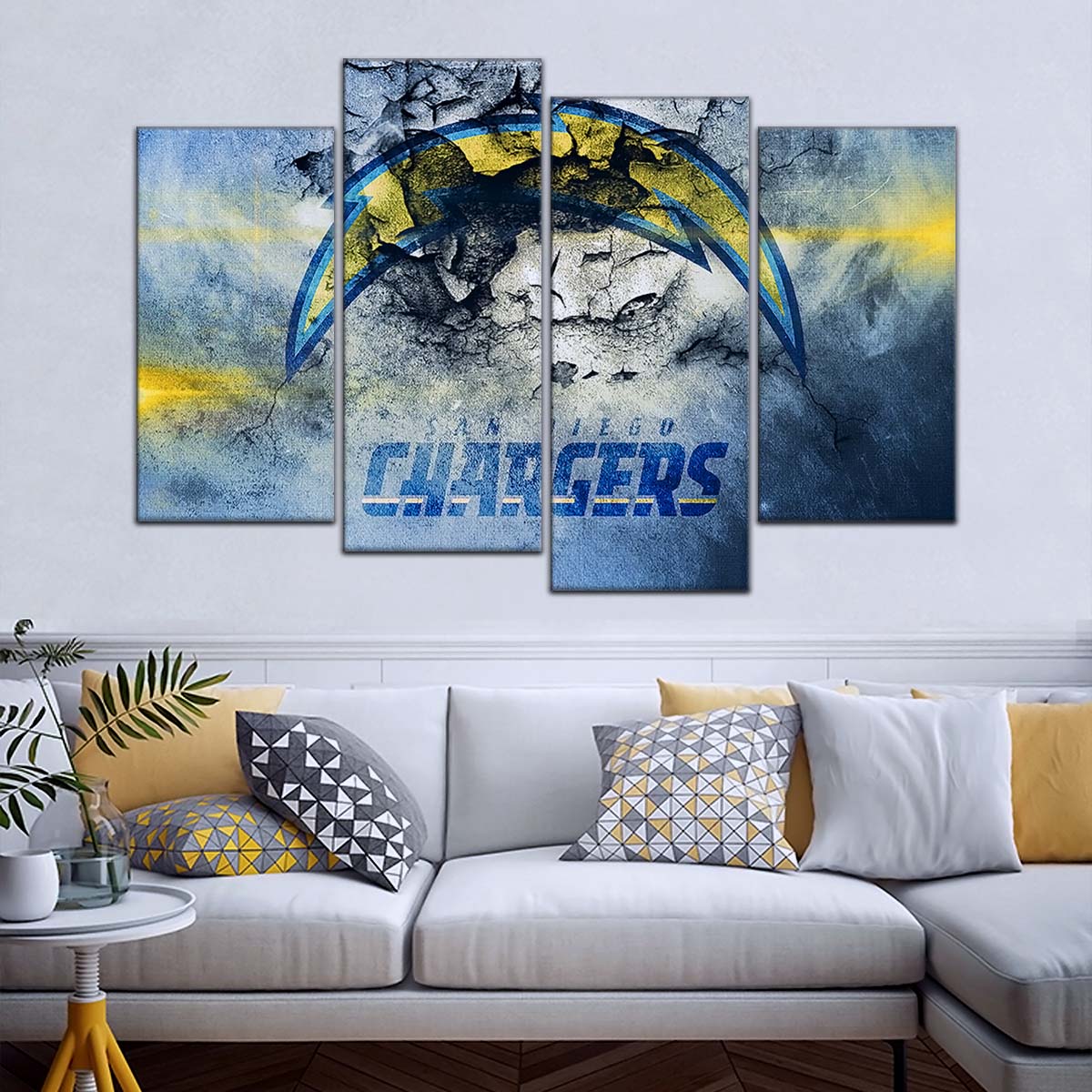 American Football Canvas Wall Art - AF5254 - San Diego Chargers - NFL Teams