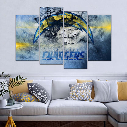 American Football Canvas Wall Art - AF5254 - San Diego Chargers - NFL Teams