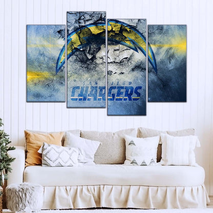 American Football Canvas Wall Art - AF5254 - San Diego Chargers - NFL Teams
