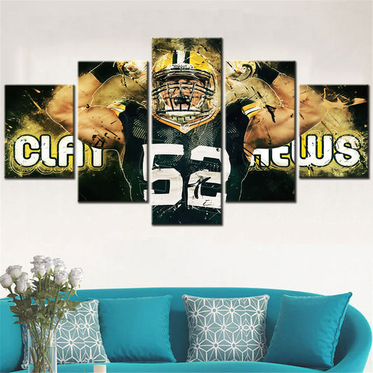 American Football Canvas Wall Art - AF5120 - Green Bay Packers - Clay Matthews - NFL Teams