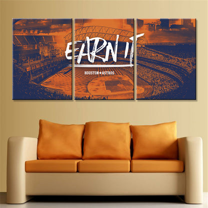 Baseball Wall Art - BB5029 - Daikin Park - Houston Astros - Earn It - Baseball Poster - Baseball Canvas