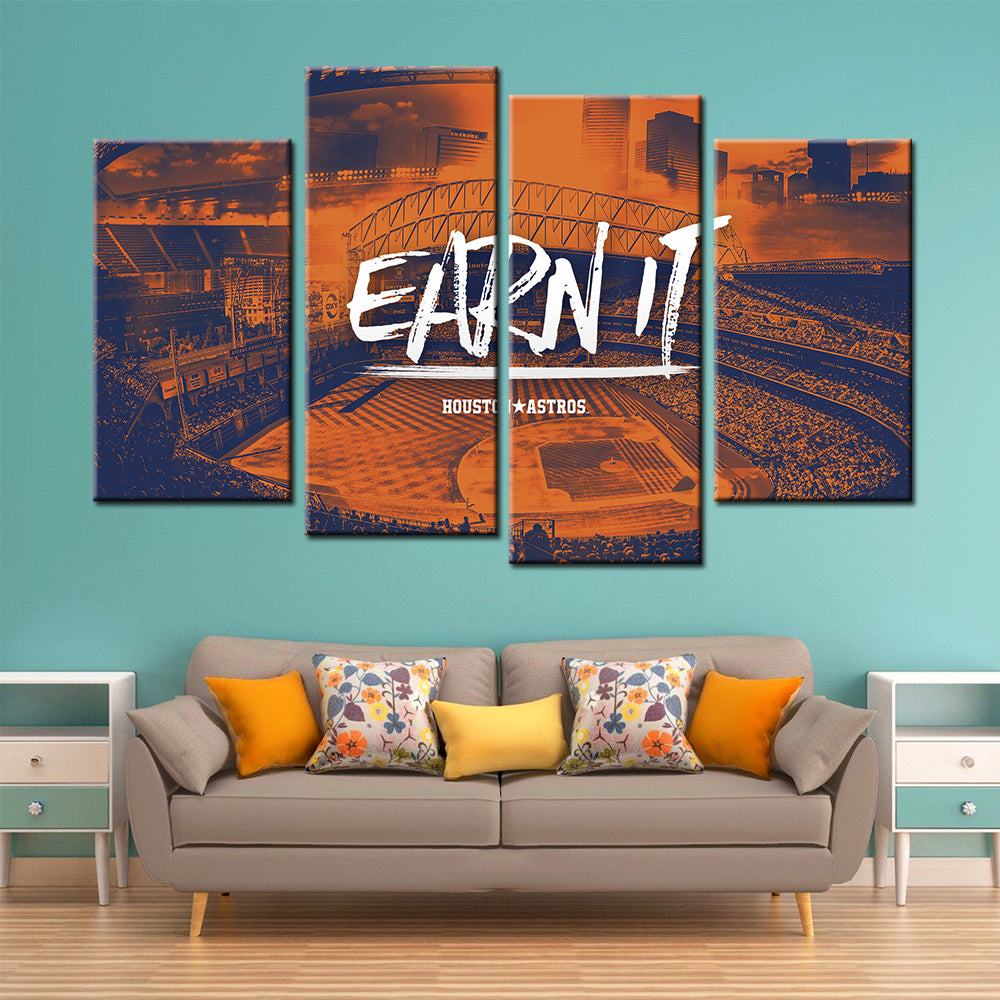 Baseball Wall Art - BB5029 - Daikin Park - Houston Astros - Earn It - Baseball Poster - Baseball Canvas