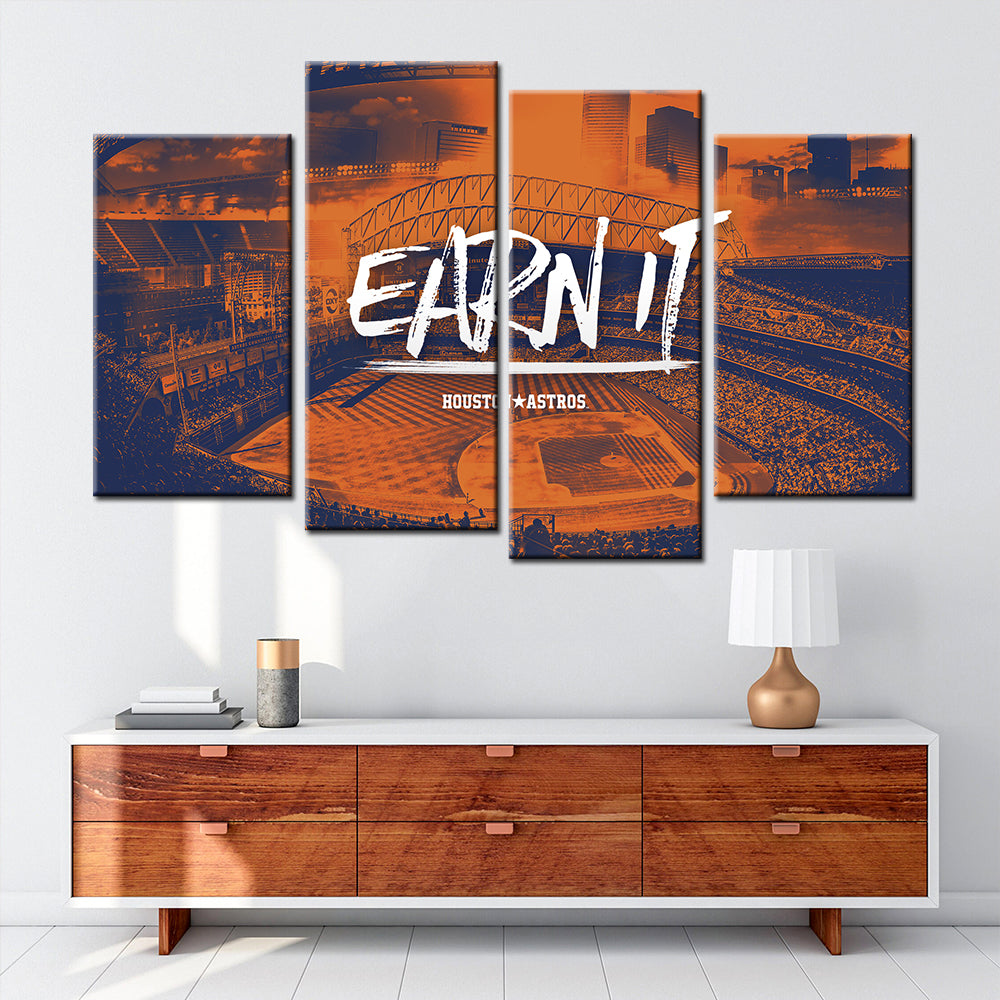 Baseball Wall Art - BB5029 - Daikin Park - Houston Astros - Earn It - Baseball Poster - Baseball Canvas