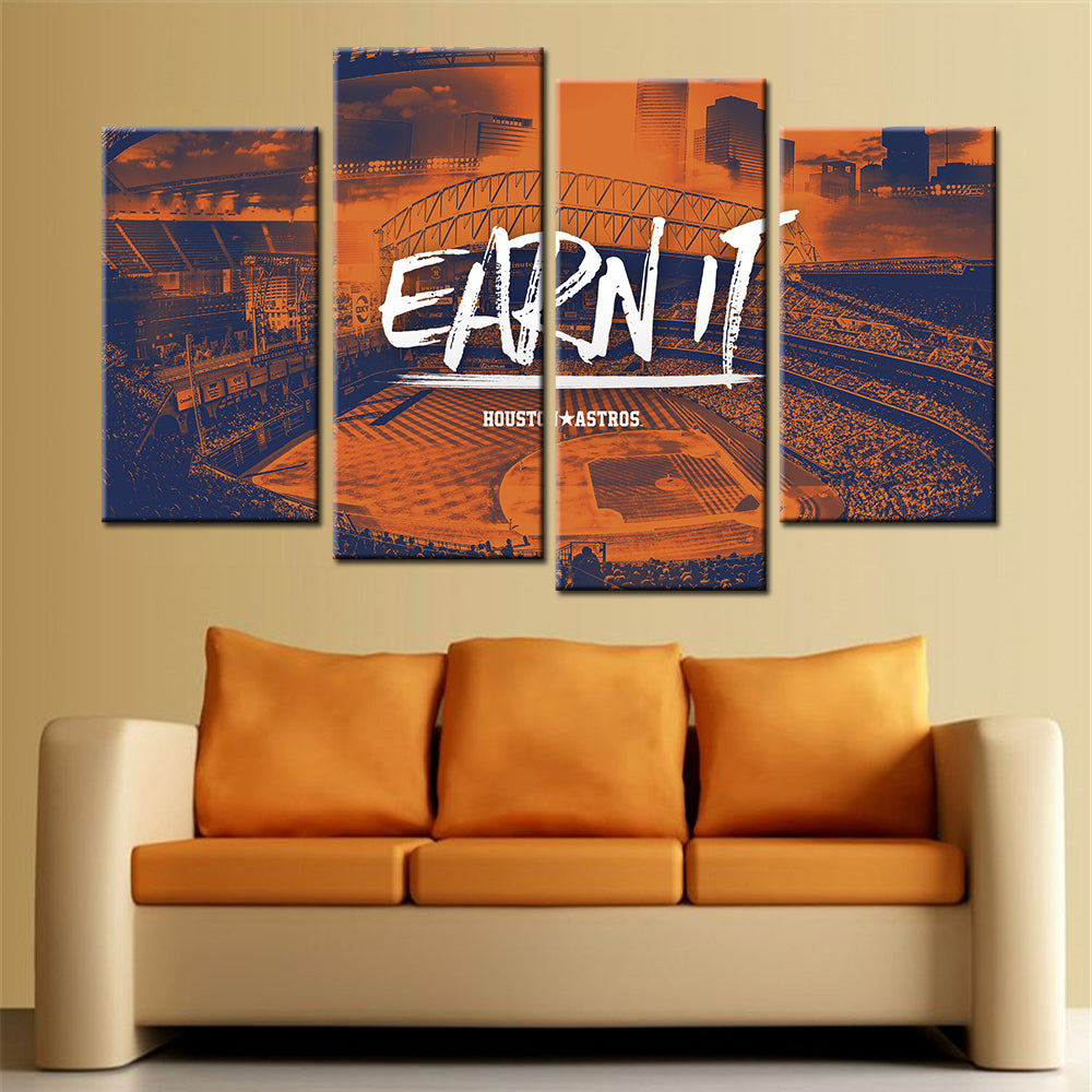 Baseball Wall Art - BB5029 - Daikin Park - Houston Astros - Earn It - Baseball Poster - Baseball Canvas