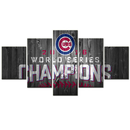 Baseball - 5 Pieces Wall Art - BB5009 - 2016 Cubs World Series Champions Sport - Baseball Poster - Baseball Canvas
