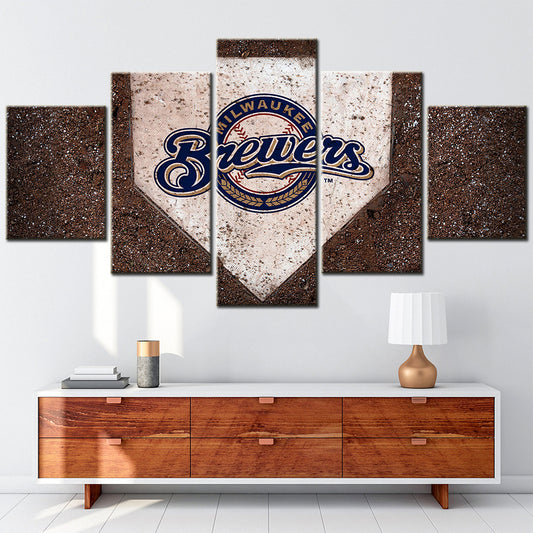 Baseball - 5 Pieces Wall Art - BB5013 - Milwaukee Brewers - Baseball Poster - Baseball Canvas