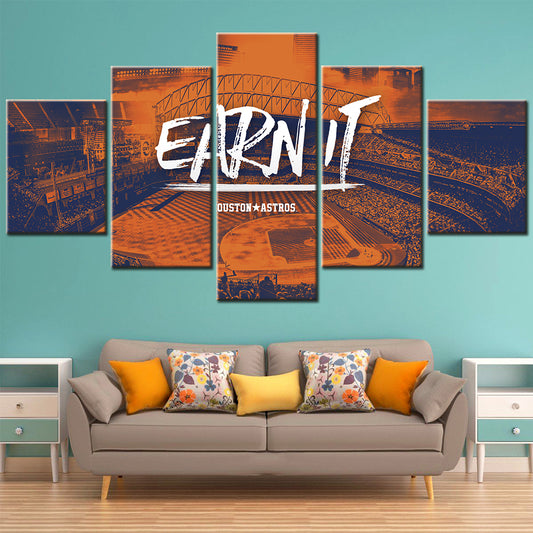 Baseball Wall Art - BB5029 - Daikin Park - Houston Astros - Earn It - Baseball Poster - Baseball Canvas