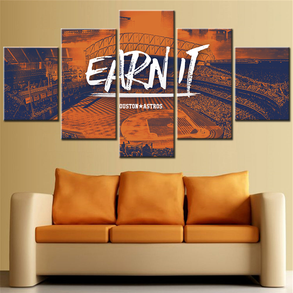 Baseball Wall Art - BB5029 - Daikin Park - Houston Astros - Earn It - Baseball Poster - Baseball Canvas