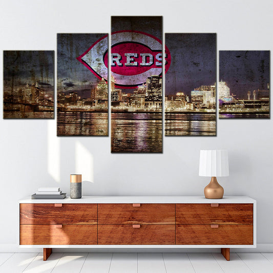 Baseball Canvas Wall Art - BB5002 - Cincinnati Reds - American Professional Baseball Team Based In Cincinnati
