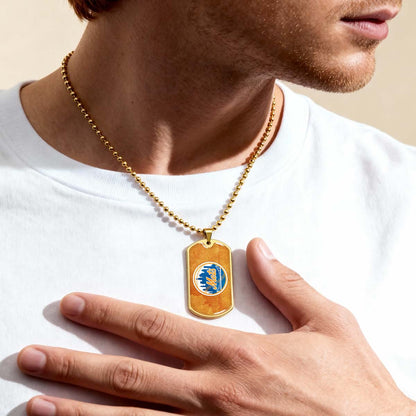 Baseball Dog Tag Necklace - BBD014 - New York Mets - Military Ball Chain
