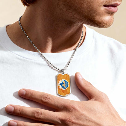 Baseball Dog Tag Necklace - BBD014 - New York Mets - Military Ball Chain