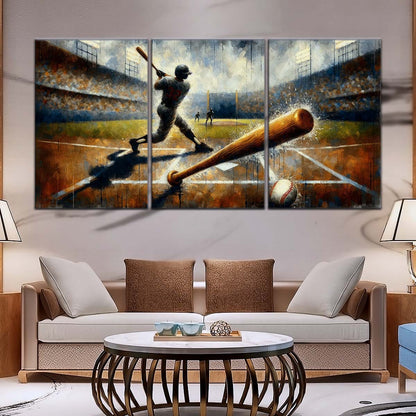 Baseball Canvas Wall Art - BB5039 - Baseball Game Action