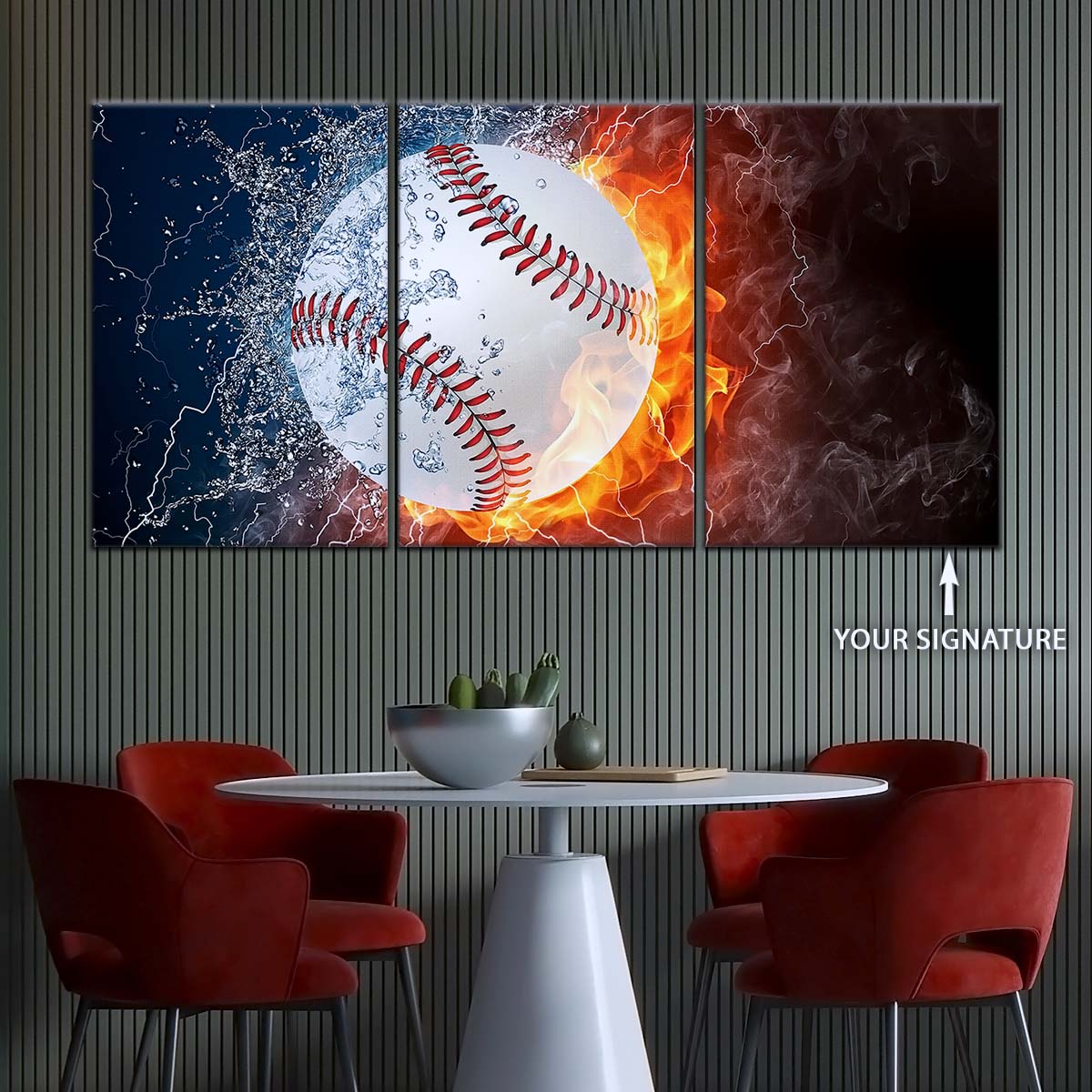Baseball Wall Art - BB5040 - Epic Baseball Blaze - Baseball Poster - Baseball Canvas