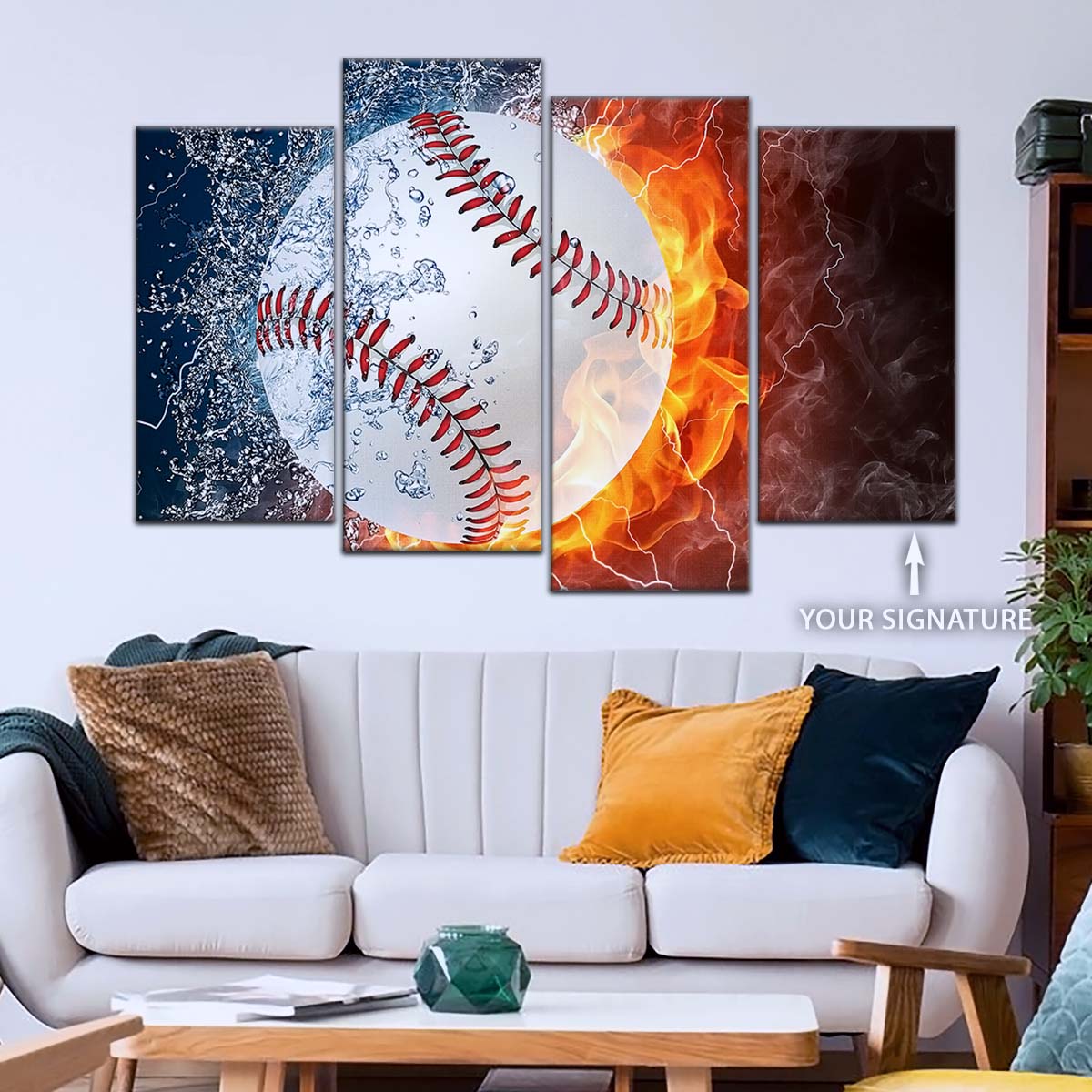 Baseball Wall Art - BB5040 - Epic Baseball Blaze - Baseball Poster - Baseball Canvas
