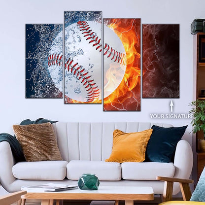 Baseball Wall Art - BB5040 - Epic Baseball Blaze - Baseball Poster - Baseball Canvas