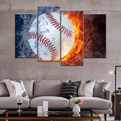Baseball Canvas Wall Art - BB5040 - Epic Baseball Blaze