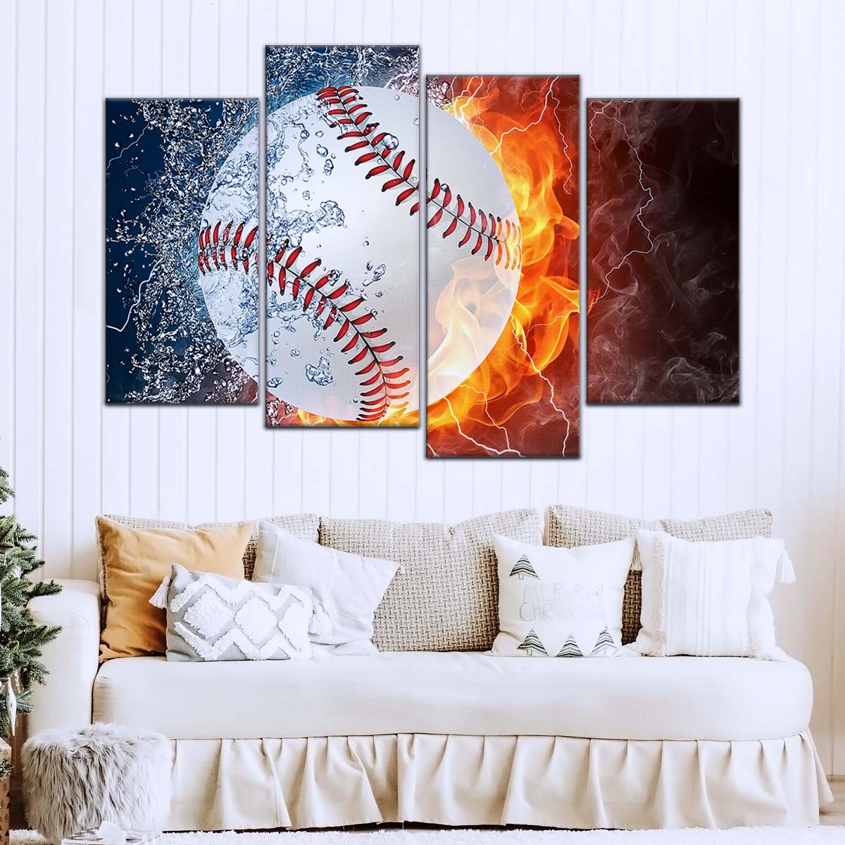 Baseball Canvas Wall Art - BB5040 - Epic Baseball Blaze