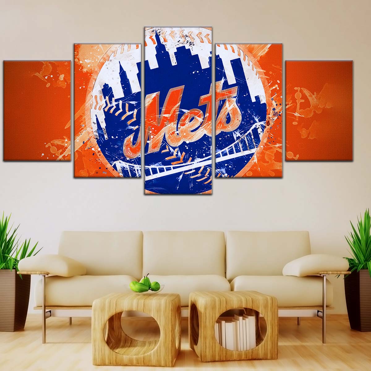 Baseball Wall Art - BB5041 - New York Mets - MLB Pride in Every Stitch - Baseball Poster - Baseball Canvas
