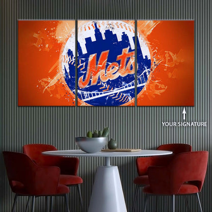 Baseball Wall Art - BB5041 - New York Mets - MLB Pride in Every Stitch - Baseball Poster - Baseball Canvas