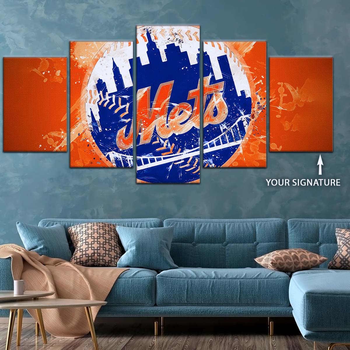 Baseball Wall Art - BB5041 - New York Mets - MLB Pride in Every Stitch - Baseball Poster - Baseball Canvas