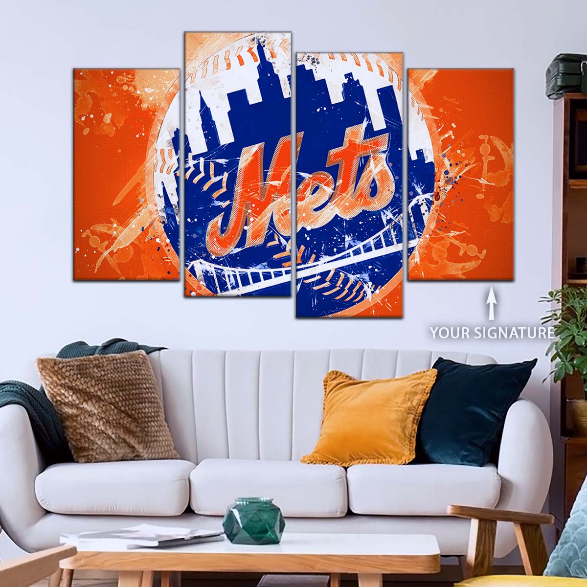 Baseball Wall Art - BB5041 - New York Mets - MLB Pride in Every Stitch - Baseball Poster - Baseball Canvas