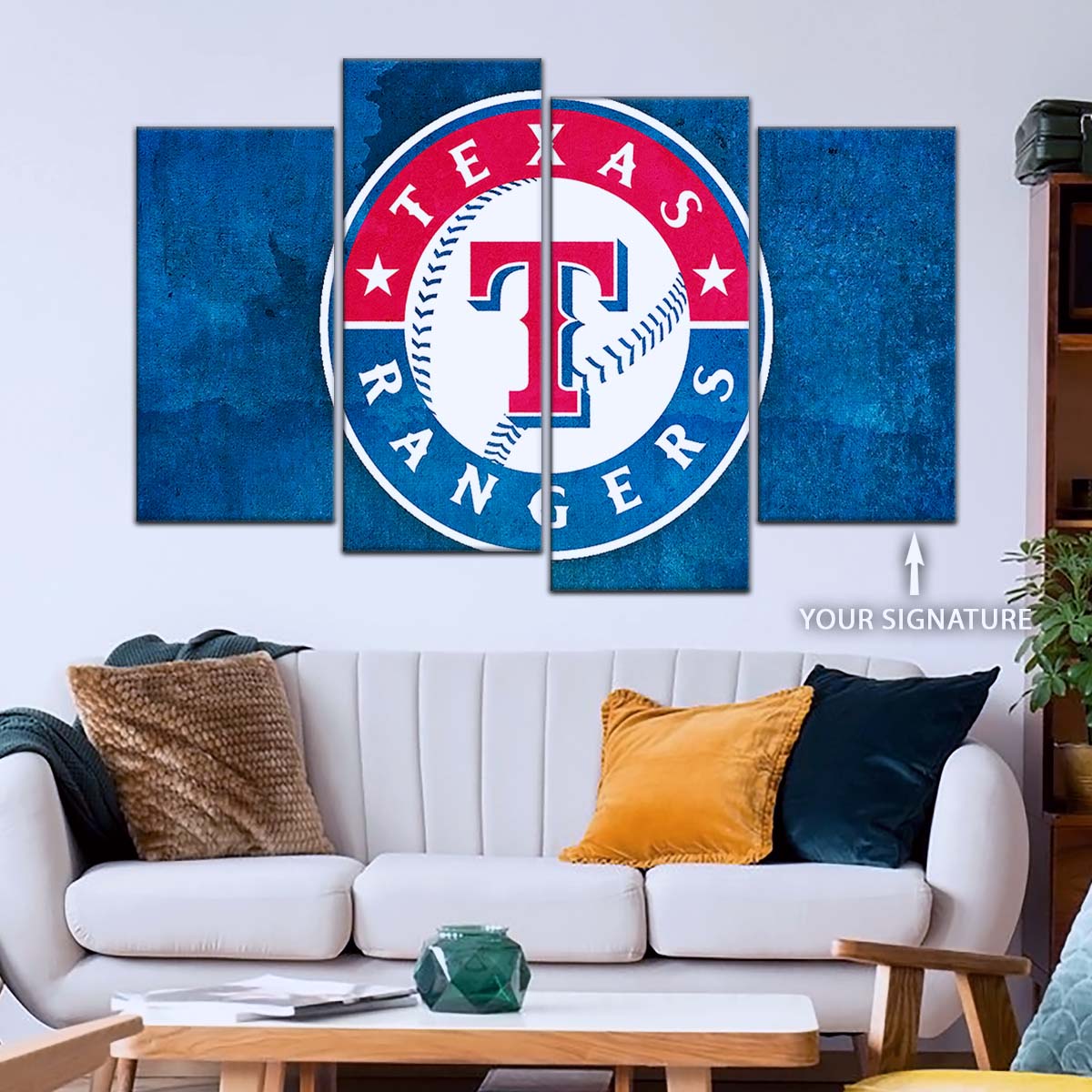 Baseball Canvas Wall Art - BB5043 - Texas Rangers Sports