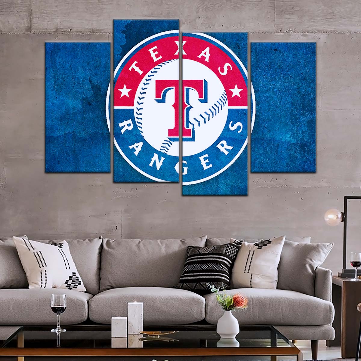 Baseball Canvas Wall Art - BB5043 - Texas Rangers Sports