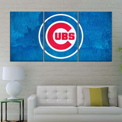 Baseball Wall Art - BB5045 - Chicago Cubs - Bold Sports Emblem in Blue - Baseball Poster - Baseball Canvas
