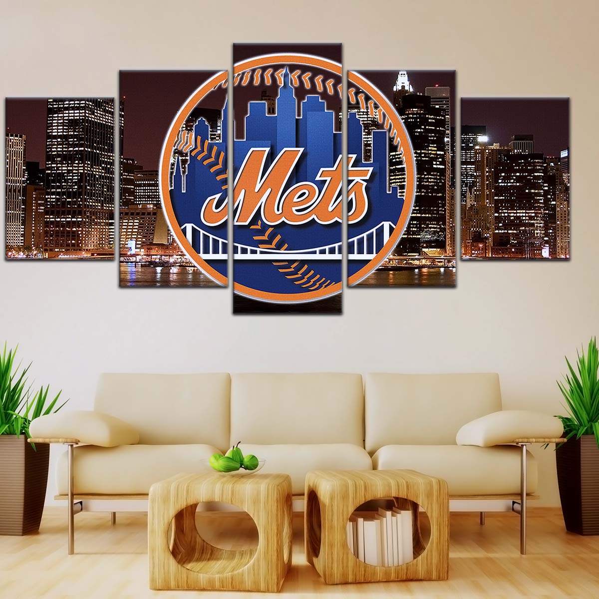 Baseball Wall Art - BB5046 - New York Mets A Night in the City - Baseball Poster - Baseball Canvas