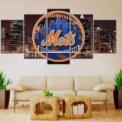Baseball Wall Art - BB5046 - New York Mets A Night in the City - Baseball Poster - Baseball Canvas