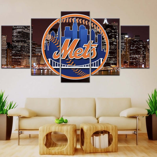 Baseball Wall Art - BB5046 - New York Mets A Night in the City - Baseball Poster - Baseball Canvas