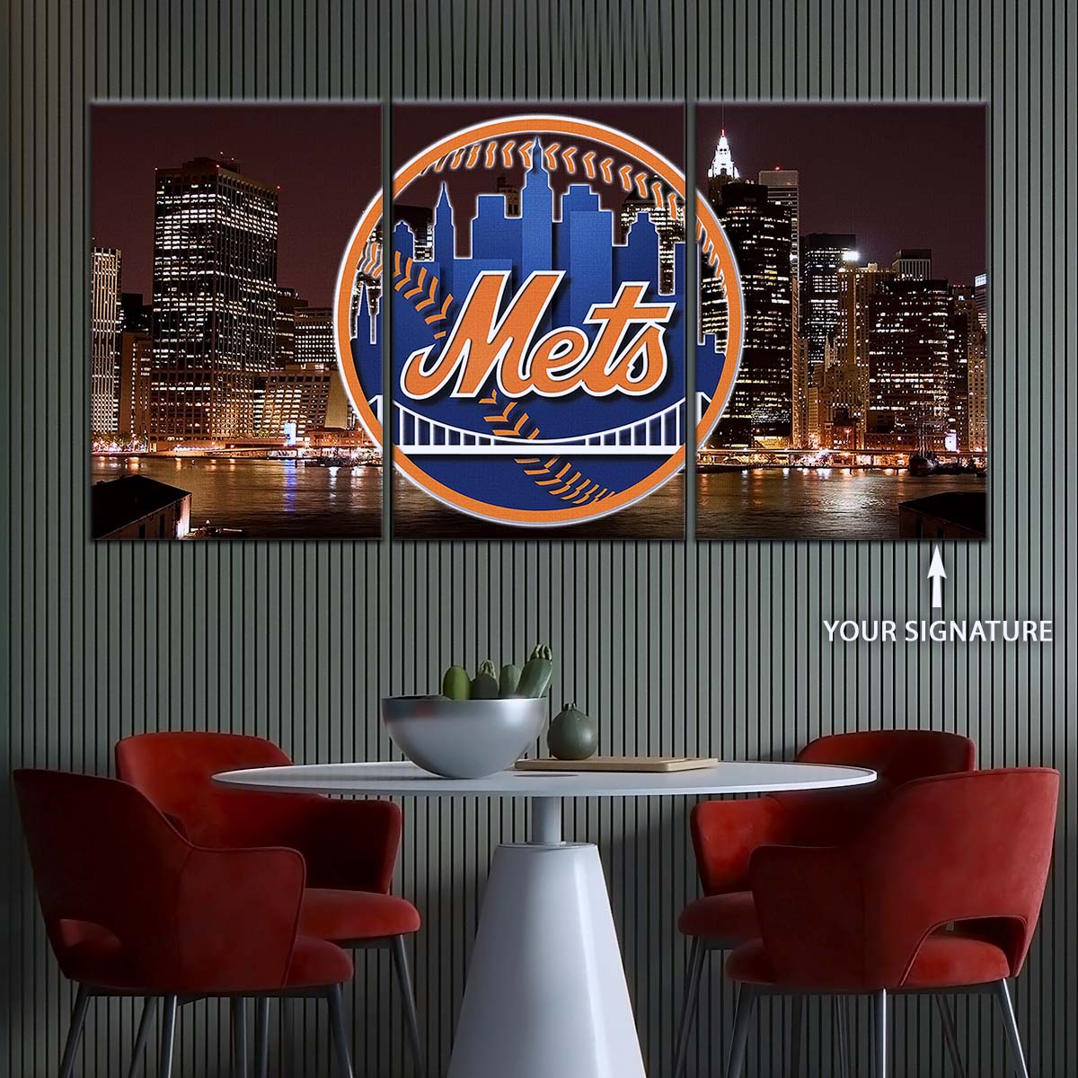 Baseball Wall Art - BB5046 - New York Mets A Night in the City - Baseball Poster - Baseball Canvas