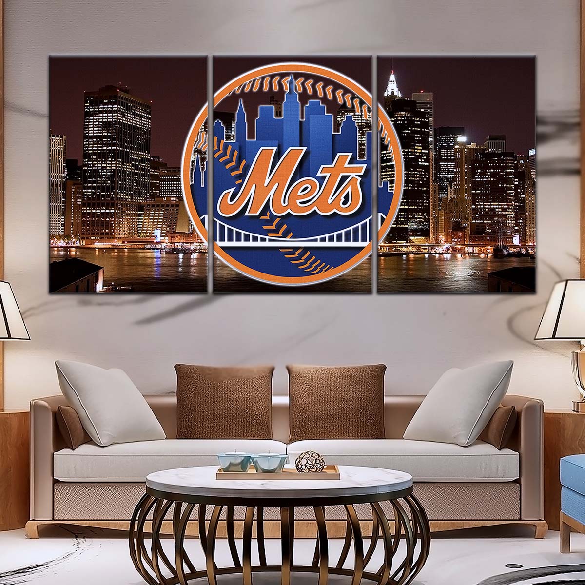 Baseball Wall Art - BB5046 - New York Mets A Night in the City - Baseball Poster - Baseball Canvas